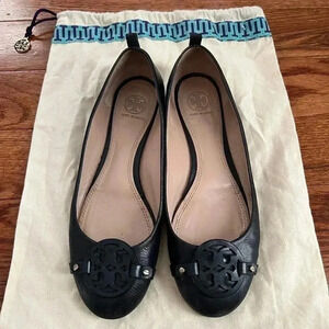Tory Burch Miller Ballet Flats Shoes Navy Sz 8.5